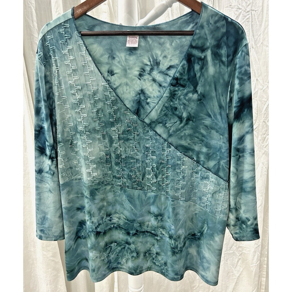 Bobbie Brooks Womens Top‎ 3X 24/26  Beaded Stretch 90s Boho Fairy Whimsi Artsy